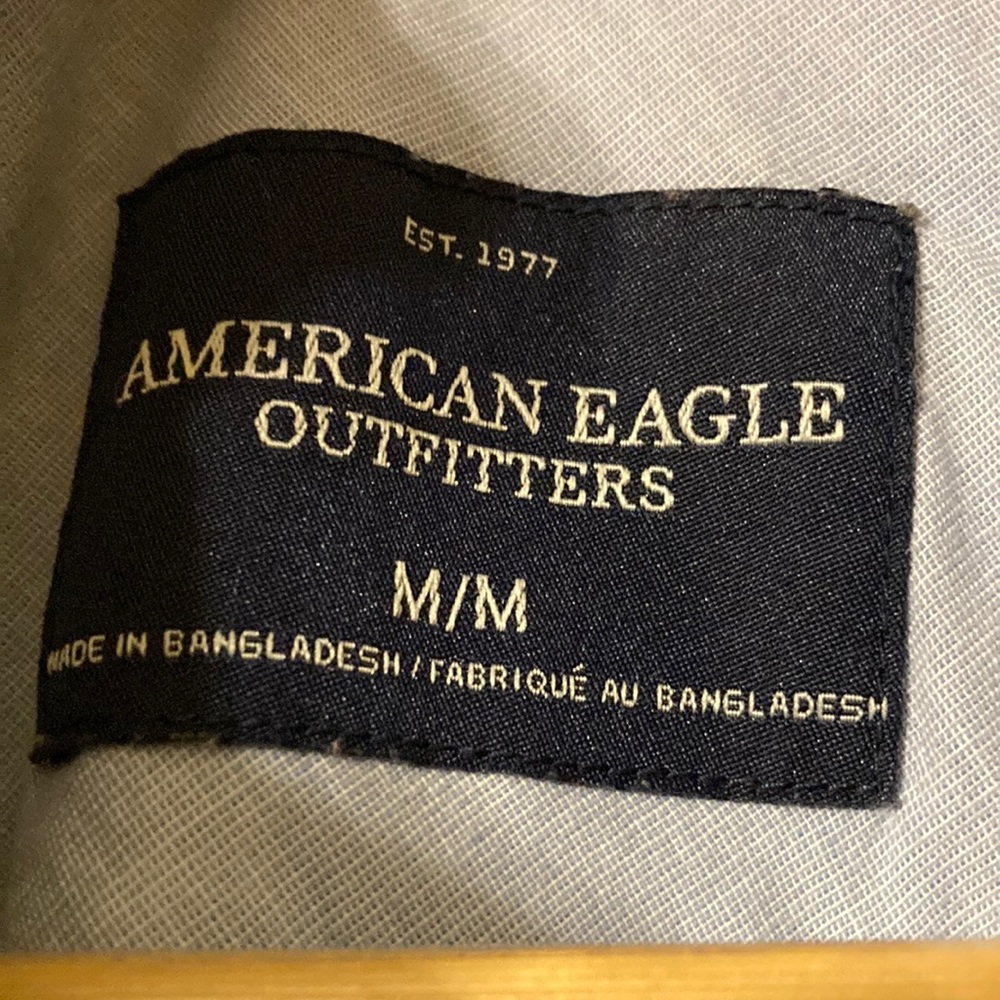 American Eagle Long Sleeve Blue Plaid Women’s Top
